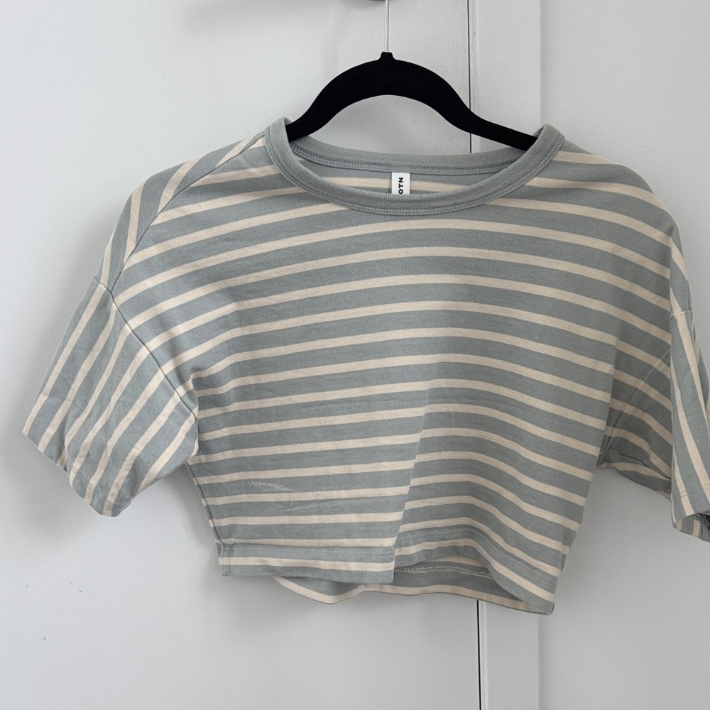 Kotn Striped Cropped T-Shirt – Small